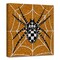 Crafted Creations Black and White Glamoween Spider I Square Canvas Halloween Wall Art Decor 20" x 20"